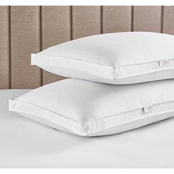 Fieldcrest Down Firm Density Bed Pillow Standard queen Bright White - Picture 4 of 5